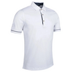 GLENMUIR Polo GORDON en coton double mercerisé Blanc imprimé Tartan