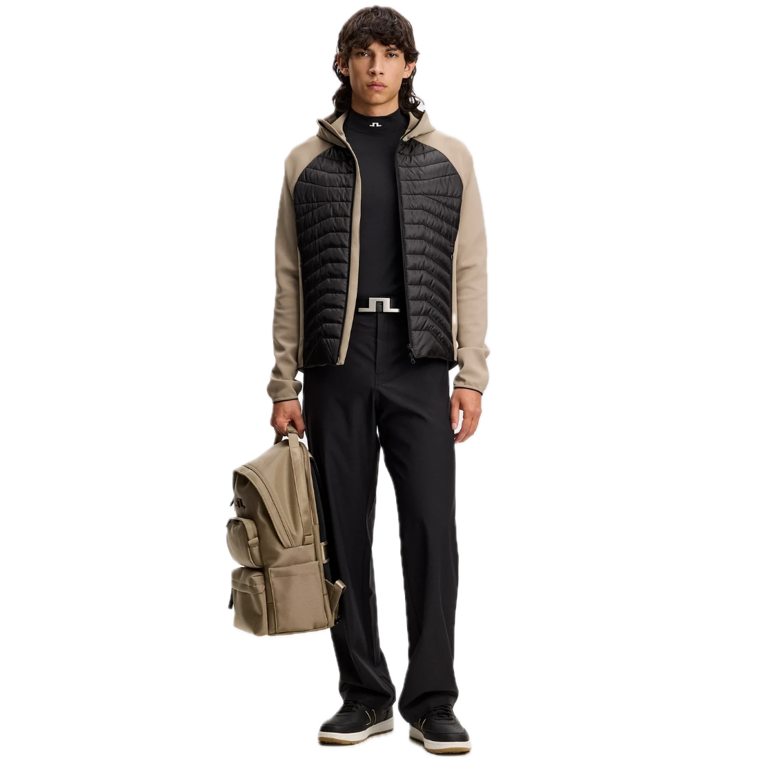 J.Lindeberg Veste Heyden Quilt Hybrid Hood Brindle
