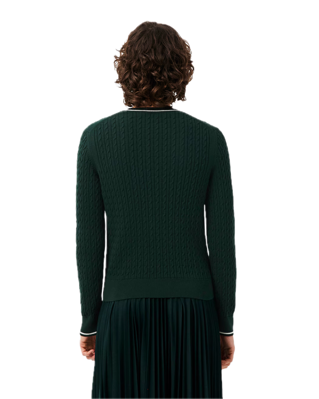 Lacoste Pull maille torsadée Femme Vert Sinople
