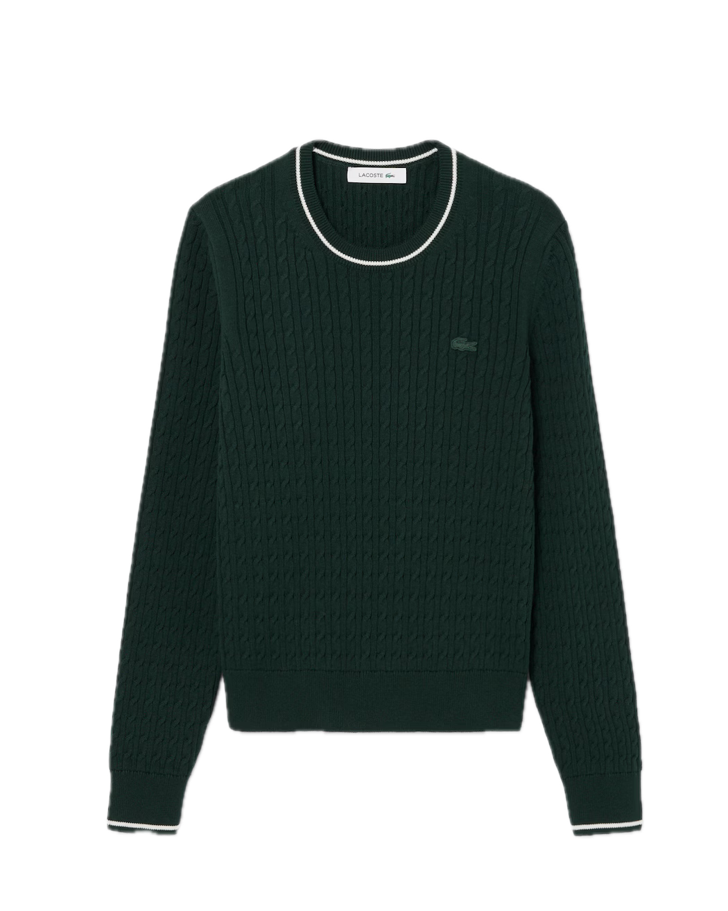 Lacoste Pull maille torsadée Femme Vert Sinople