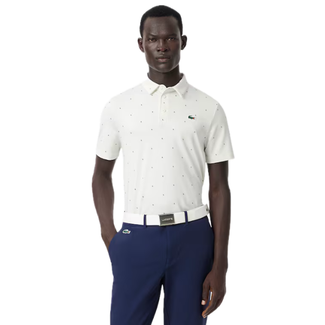 Lacoste Polo Golf regular fit imprimé Blanc Vert