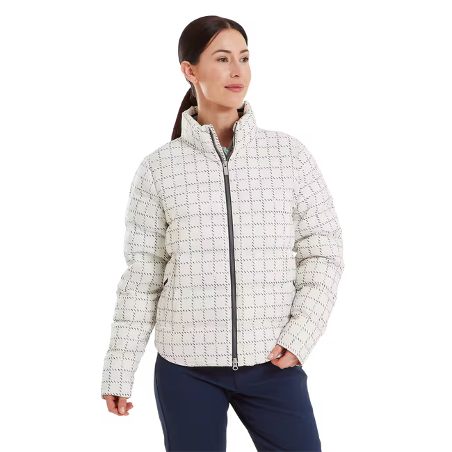 FootJoy Veste isolante ThermoSeries Femme Ecru / Carreaux Marine