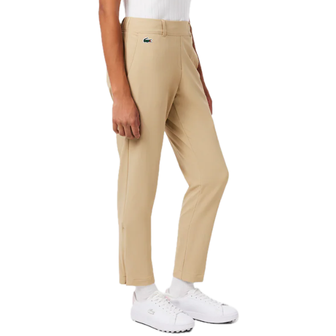 Lacoste Pantalon Golf Chaud extensible Femme en twill Beige