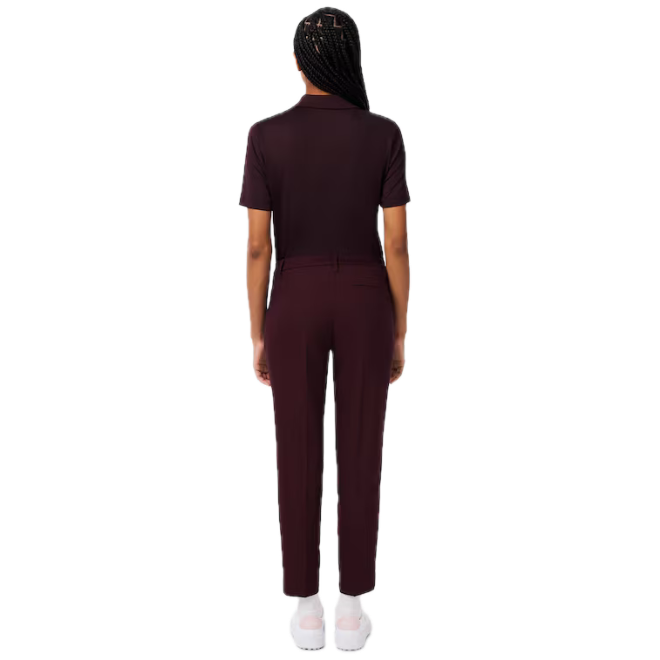 Lacoste Pantalon slim fit Golf Ultra Dry stretch Femme Bordeaux Foncé