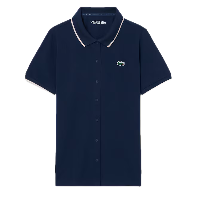 Lacoste Polo Golf thermorégulateur Petit Piqué Femme Bleu Marine