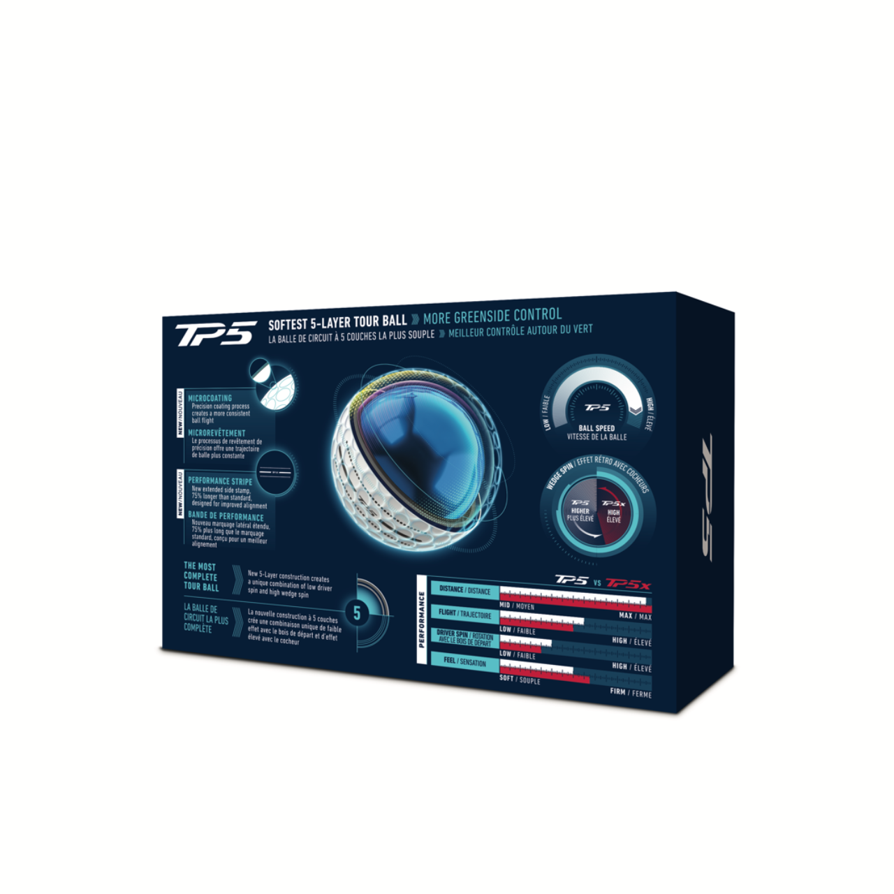 TaylorMade Balles TP5 Performance Stripe 2026 (boite de 6) - GolfCenter.fr