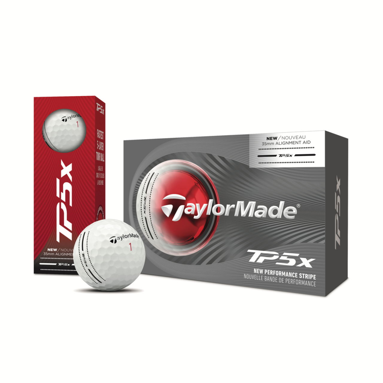 TaylorMade Balles TP5x Performance Stripe 2026 (boite de 6) - GolfCenter.fr