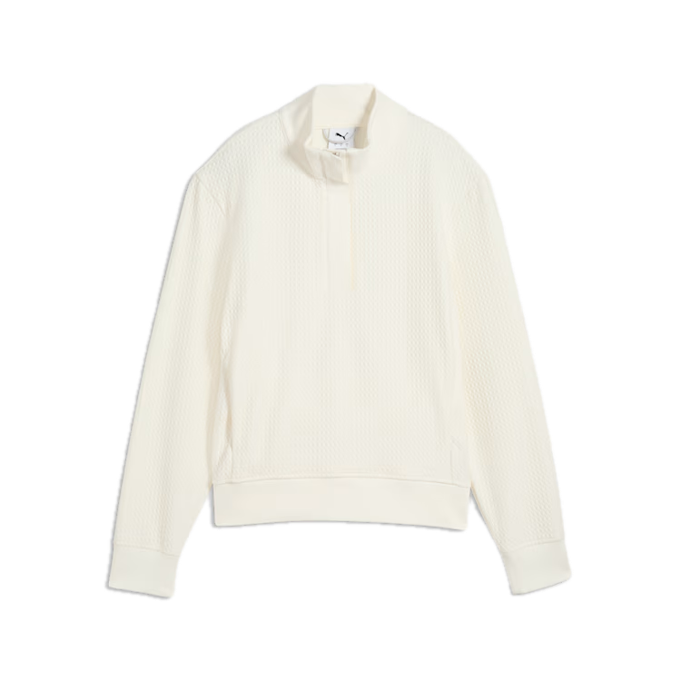 PUMA Veste Demi-Zip Boulder Femme Blanc Cassé