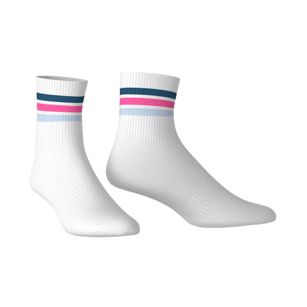 Adidas Chaussettes Mi-Mollet 3 bandes Rose/Bleu/Blanc