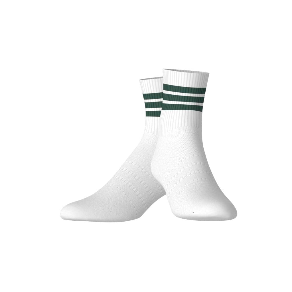 Adidas Chaussettes Mi-Mollet 3 bandes Vert/Blanc
