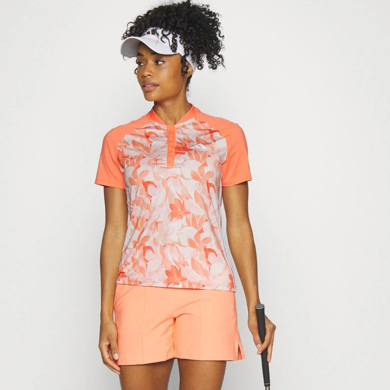 Adidas Polo femme floral corail