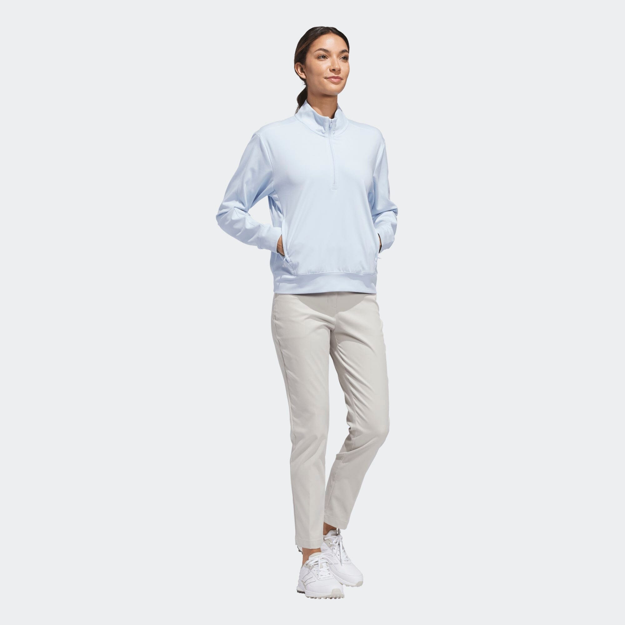 Adidas Pull Femme 1/4 Zip UTL C Bleu Ciel