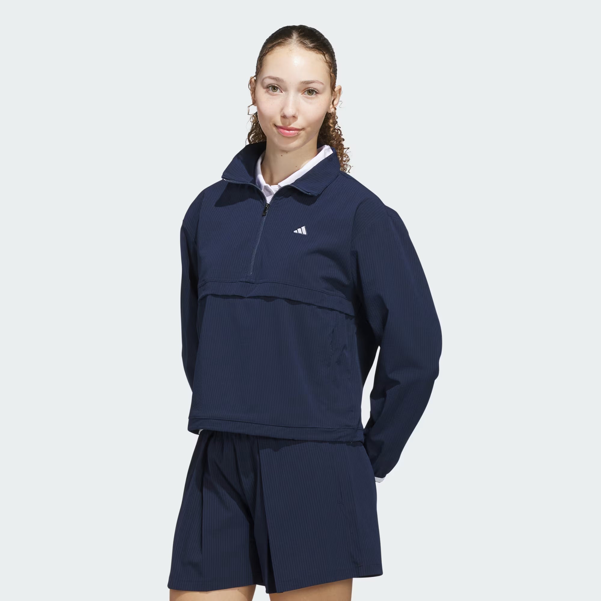 adidas Veste Golf Femme Demi-Zip Collegiate Bleu Marine