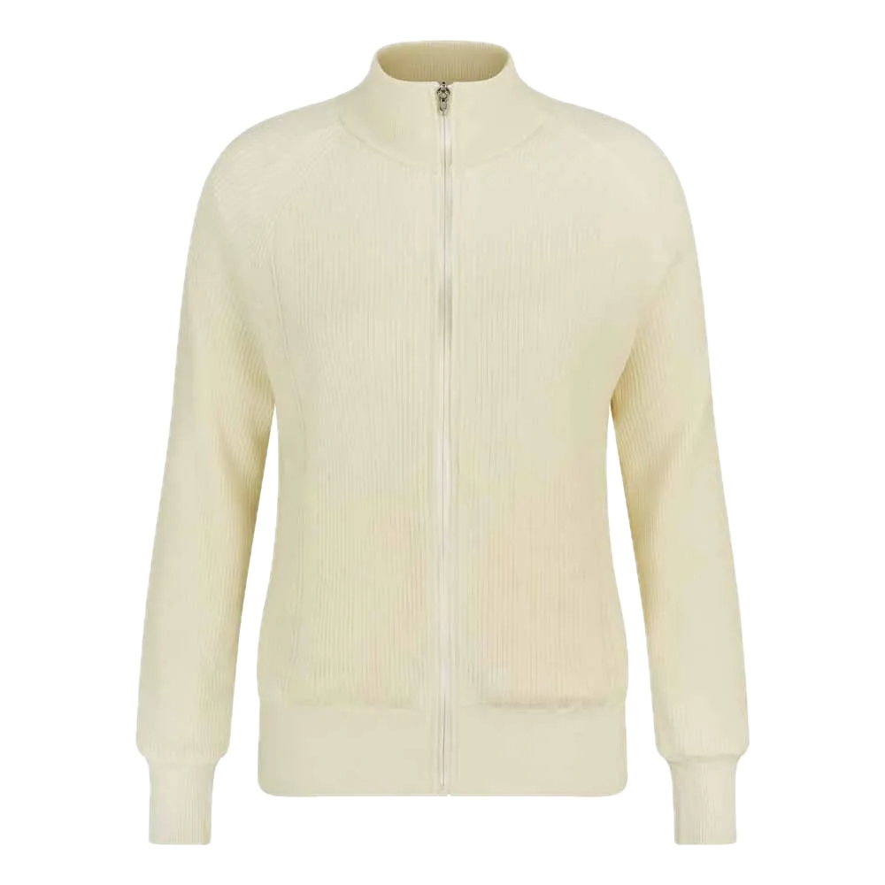 Ping Pull zippé en maille doublé Annette Femme Blanc Cassé