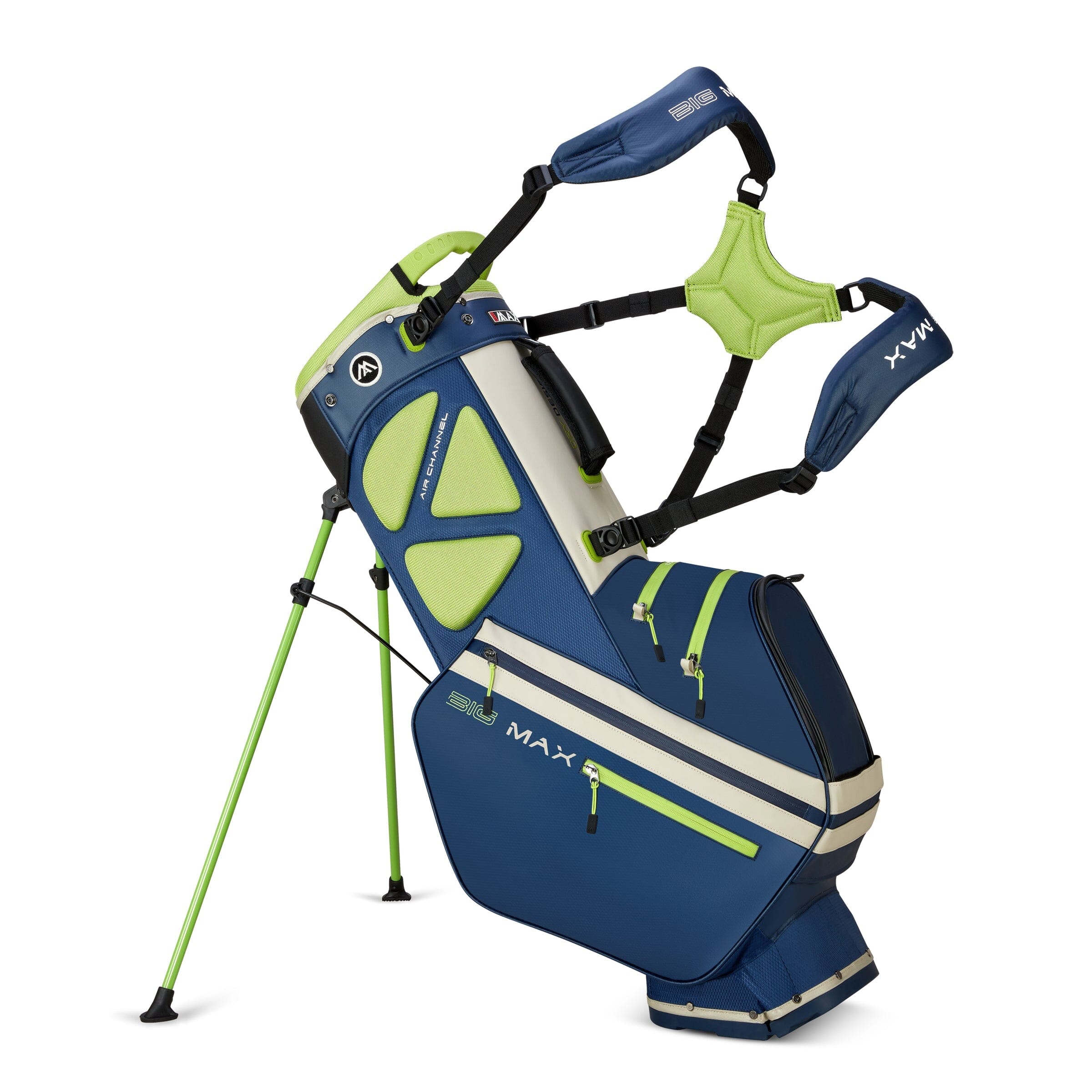 Big Max sac trépied Dri Lite Hybrid Tour 2 Bleu Marine / Vert Lime