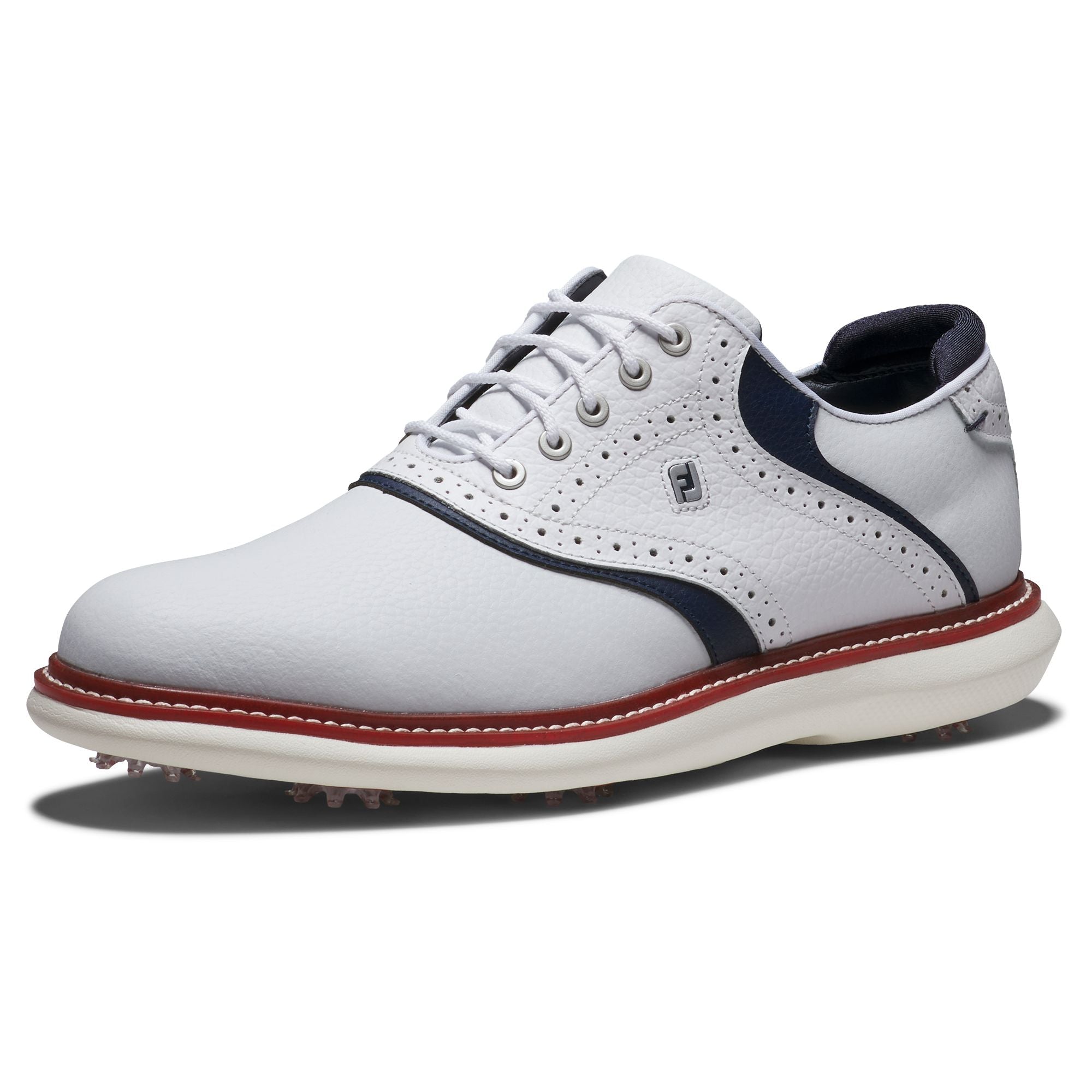 FootJoy Chaussure Homme Traditions Blanche navy Rouge
