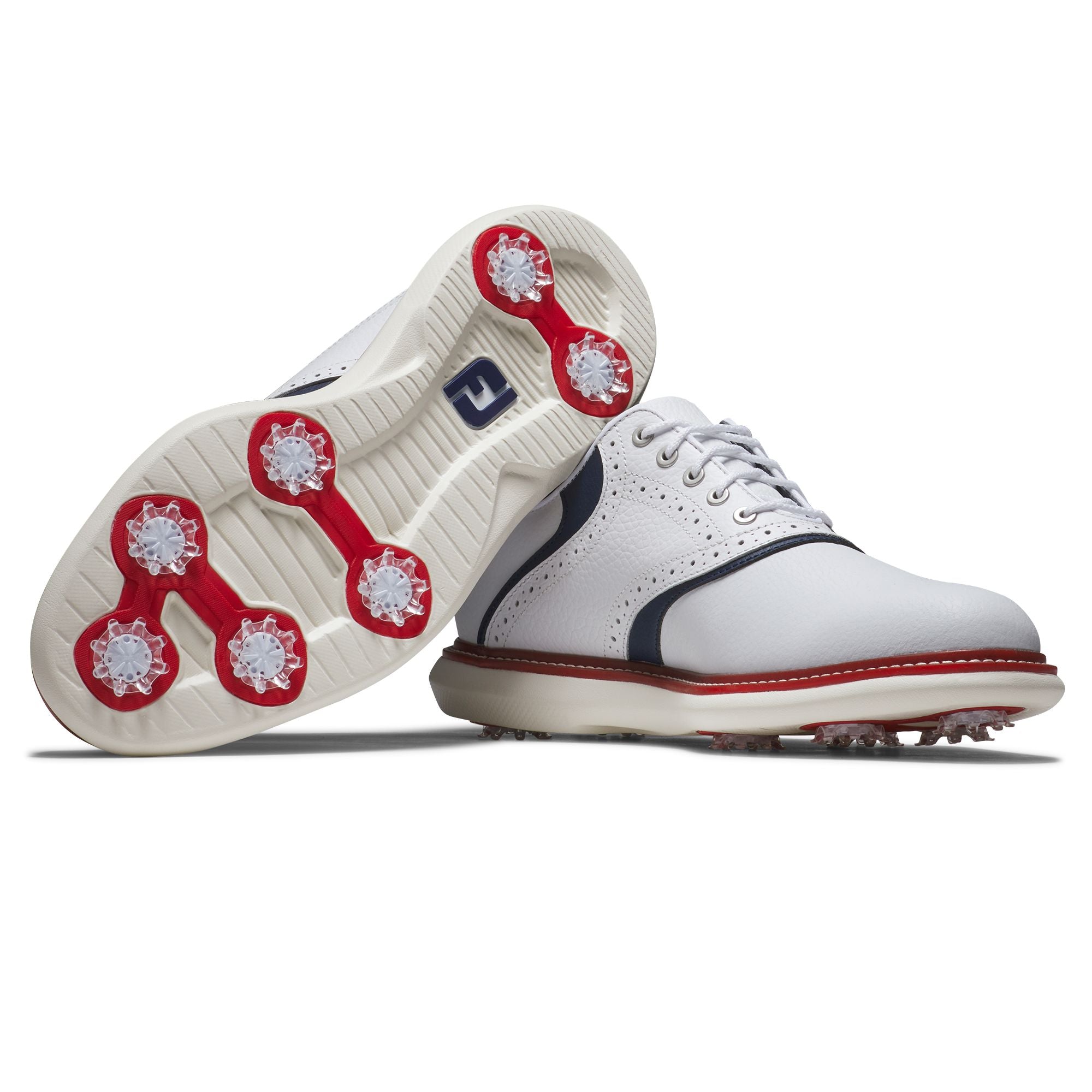 FootJoy Chaussure Homme Traditions Blanche navy Rouge