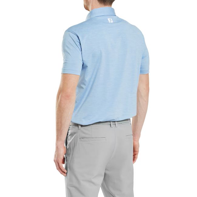 Footjoy polo en fil d'écosse impression bleu ciel chinée