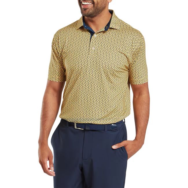 Footjoy polo en fil d'écosse imprimé Citrus Taxi Marine