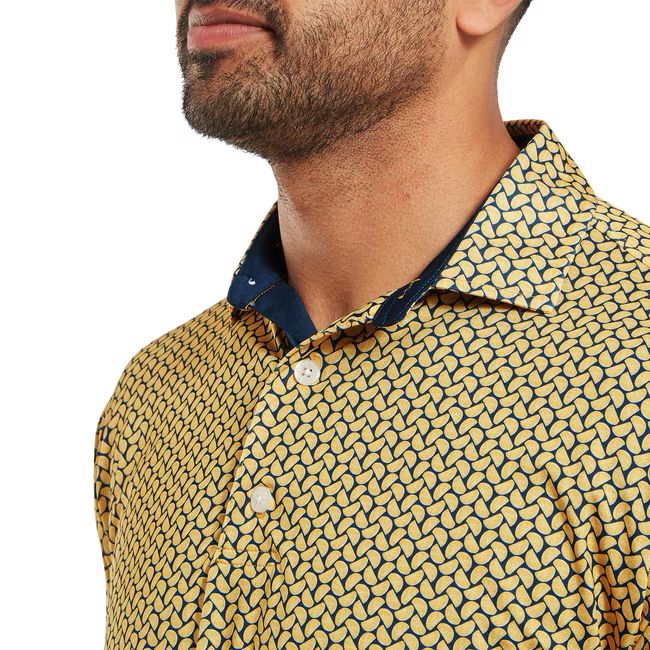 Footjoy polo en fil d'écosse imprimé Citrus Taxi Marine
