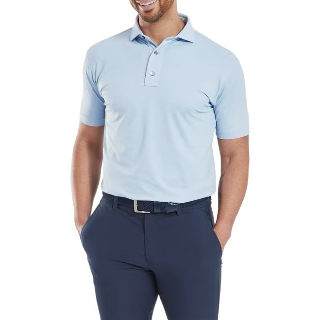 Footjoy polo en fil d'écosse imprimé texturée bleu ciel