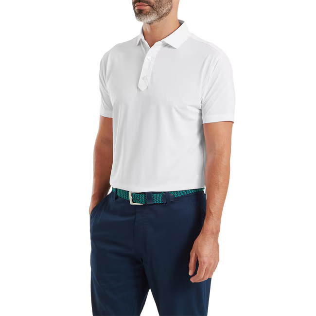 Footjoy Polo Fil d’Écosse Uni Blanc