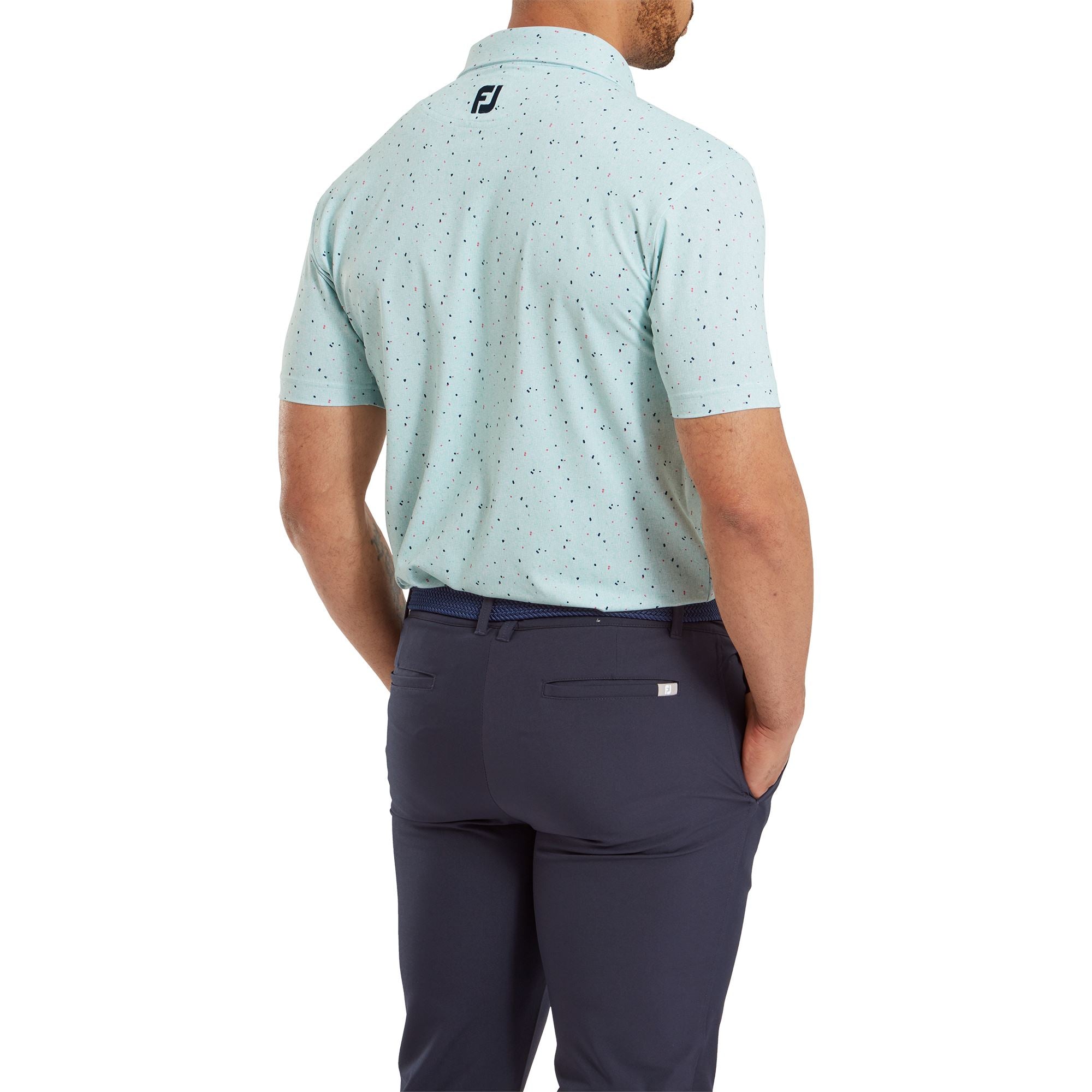 Footjoy Polo Golf Tweed Texture Sea Glass