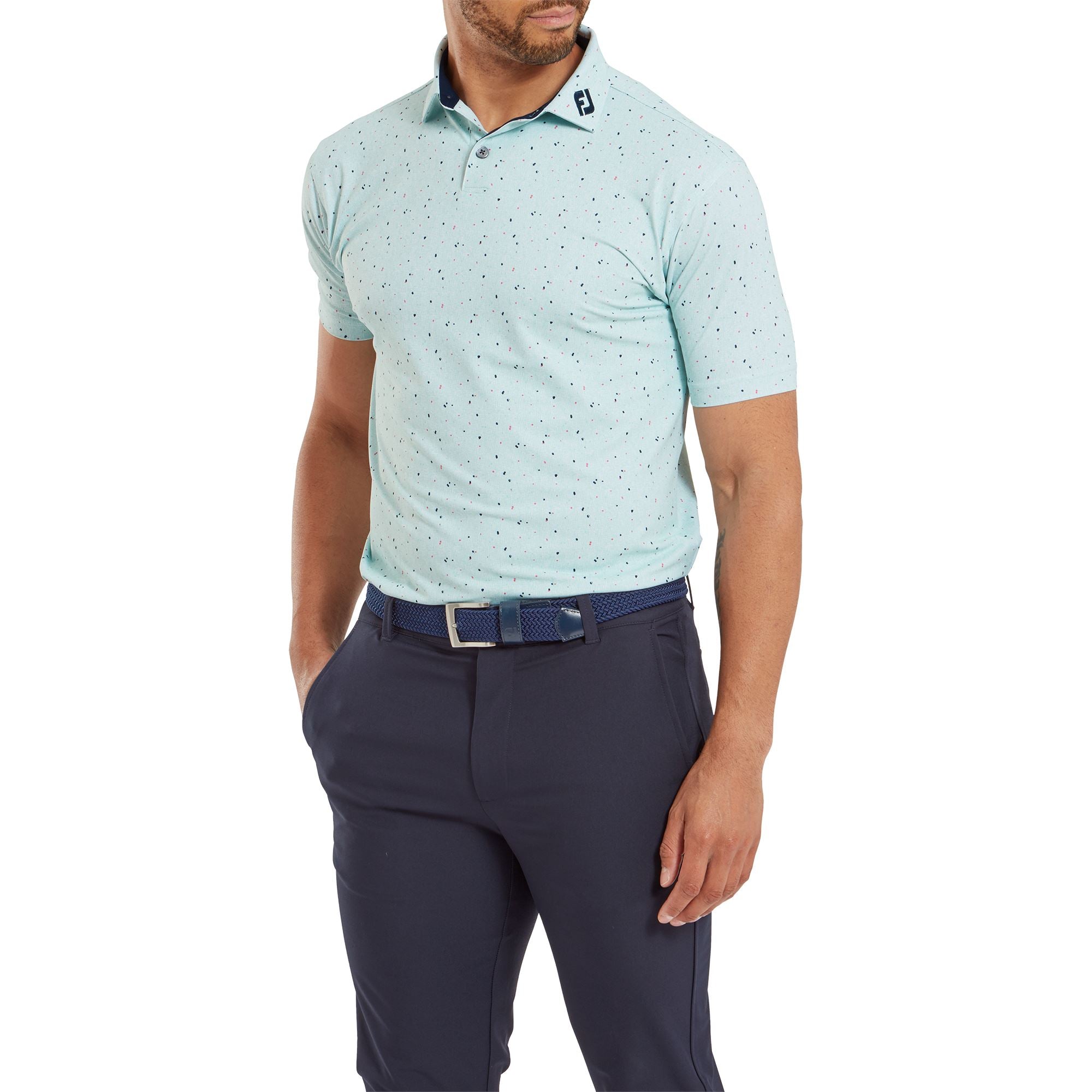 Footjoy Polo Golf Tweed Texture Sea Glass