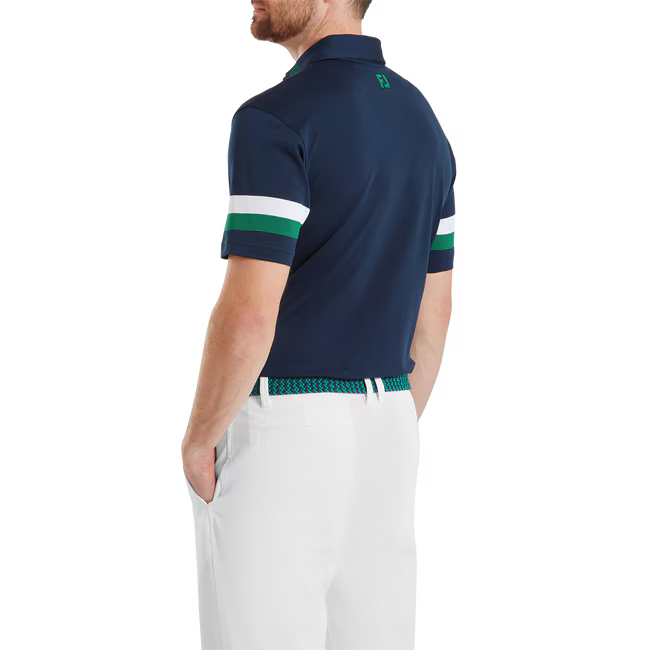 Footjoy Polo Piqué Marine Rayures Manches