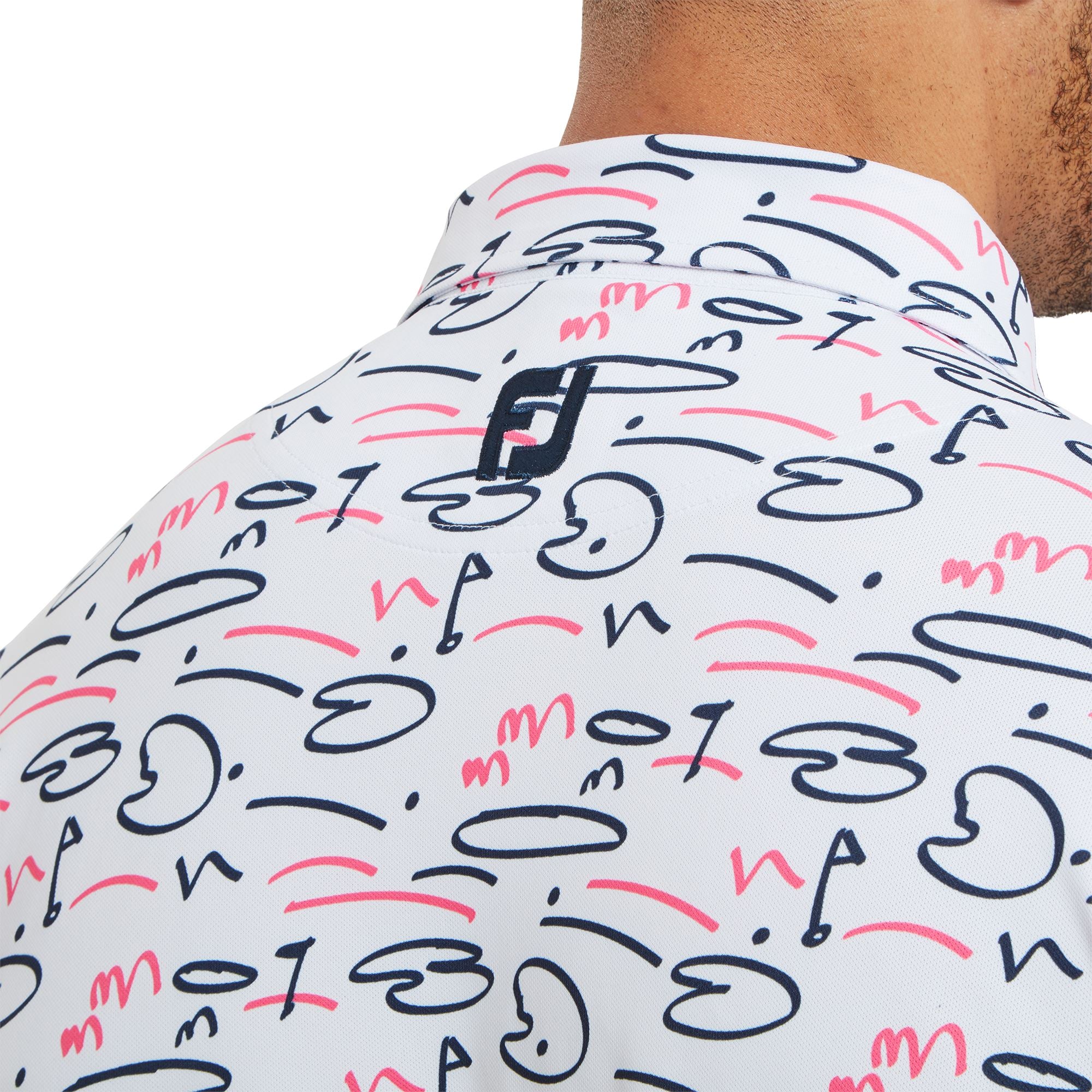 Footjoy Polo Golf Course Doodle White