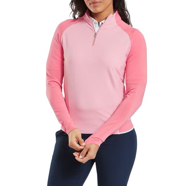Footjoy pull-over femme 1/4 zip rose