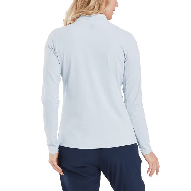 Footjoy veste femme full zip imprimé embossé bleu ciel