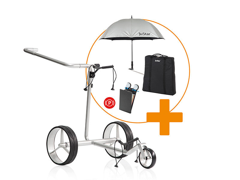 JuStar Carbon Light chariot électrique avec accessoires offerts - GolfCenter.fr