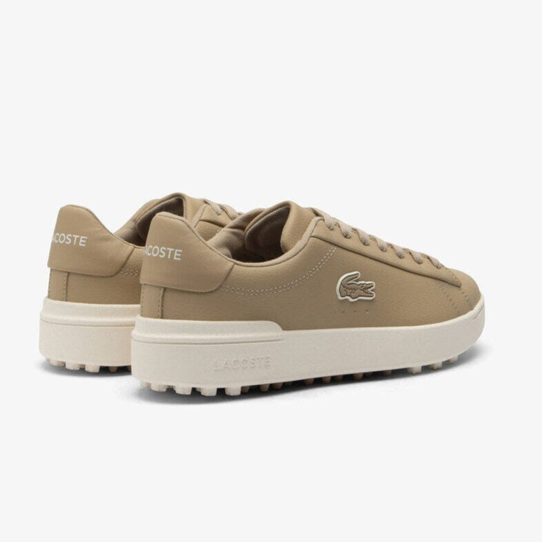 Lacoste Chaussures Golf Carnaby Golf Beige/Blanc - Cuir imperméable