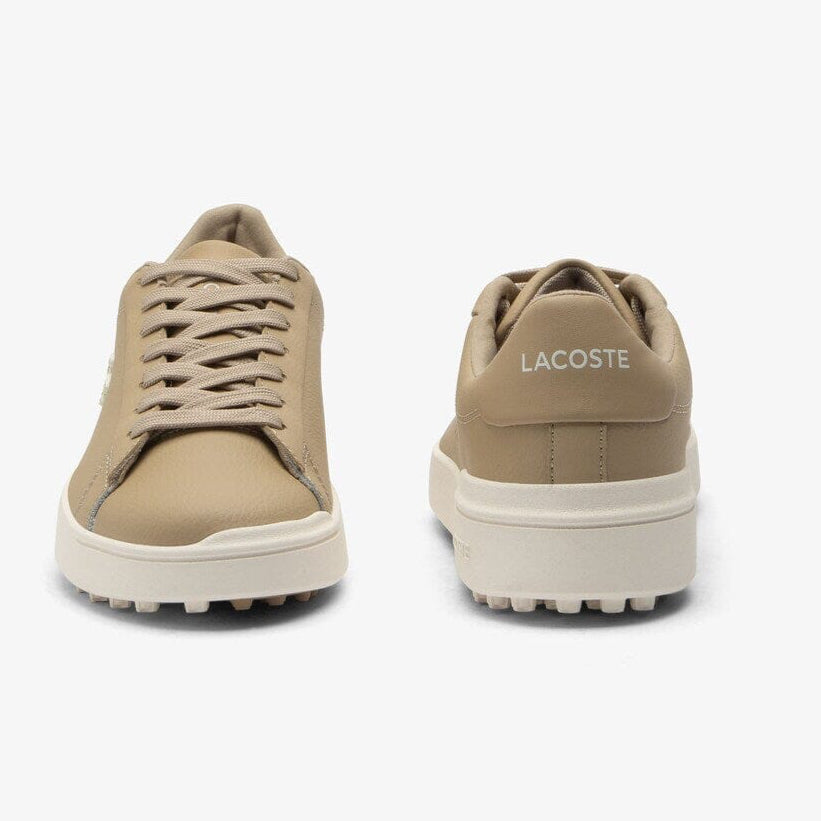 Lacoste Chaussures Golf Carnaby Golf Beige/Blanc - Cuir imperméable