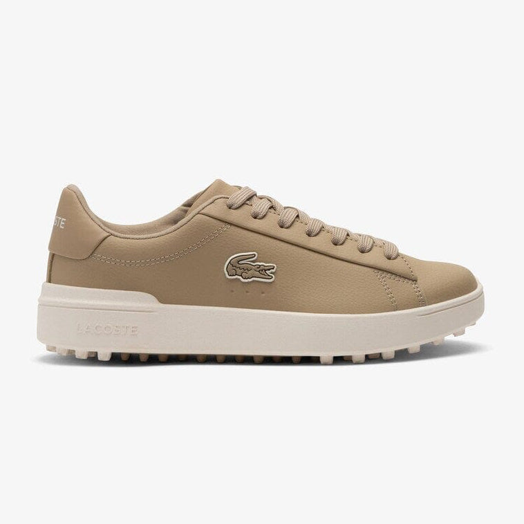Lacoste Chaussures Golf Carnaby Golf Beige/Blanc - Cuir imperméable