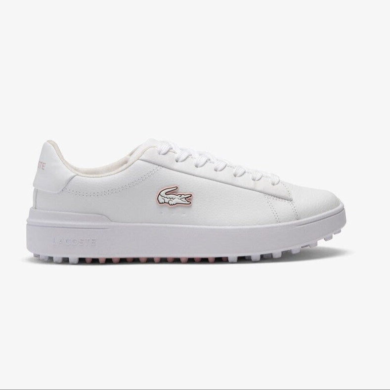 Lacoste Chaussures Golf Carnaby Golf Blanc/Rose - Cuir imperméable
