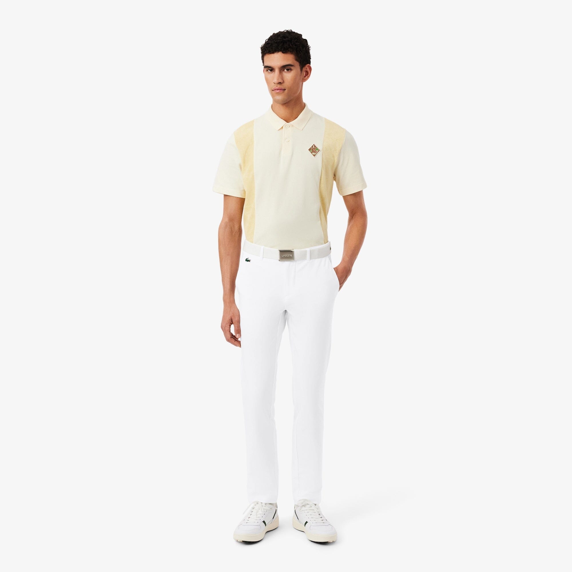 Lacoste Pantalon chino Golf slim fit Ultra Dry Blanc