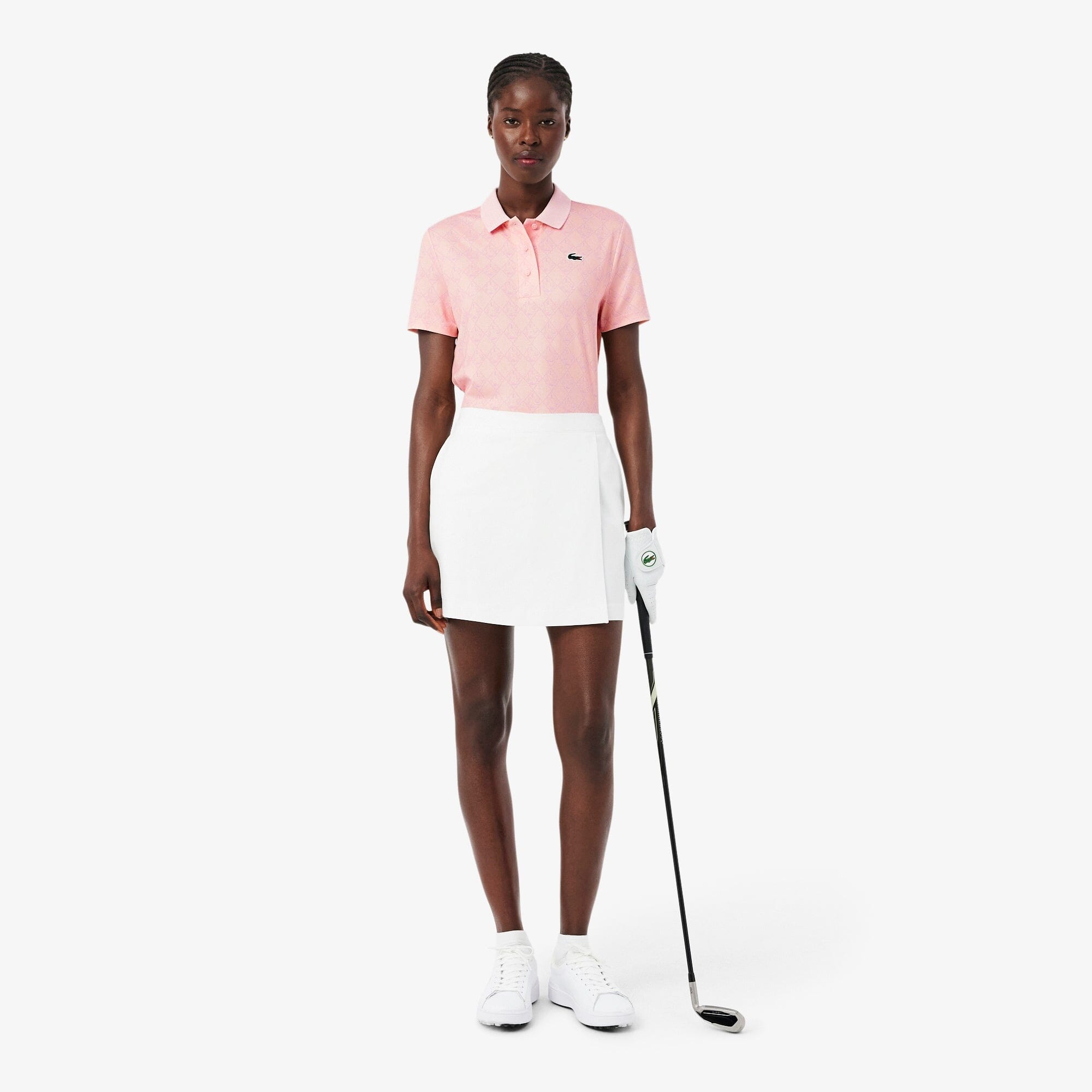 Lacoste Polo Golf regular fit protection UV à motif Rose