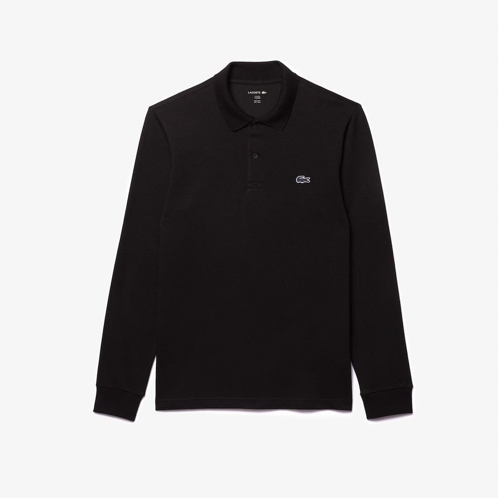 Lacoste Polo manches longues de golf coton Noir
