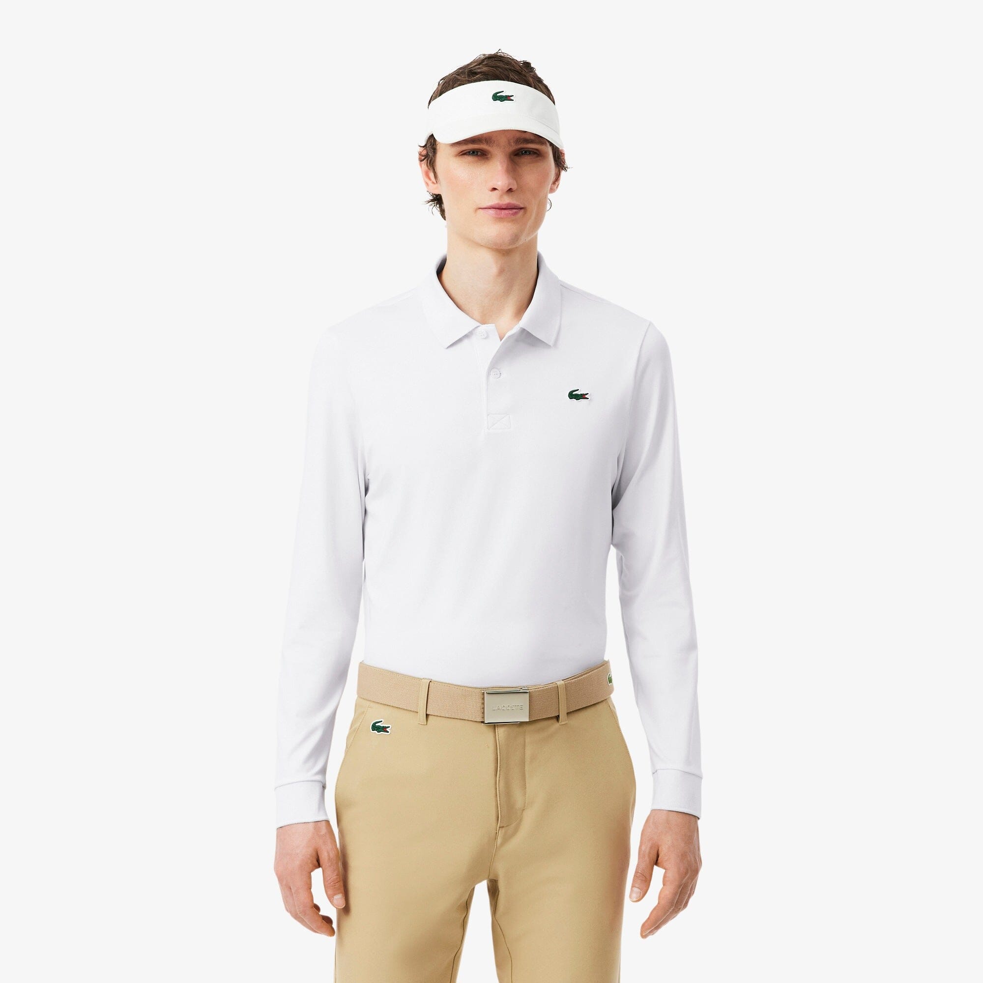Lacoste Polo manches longues Regular Fit Ultra Dry Blanc