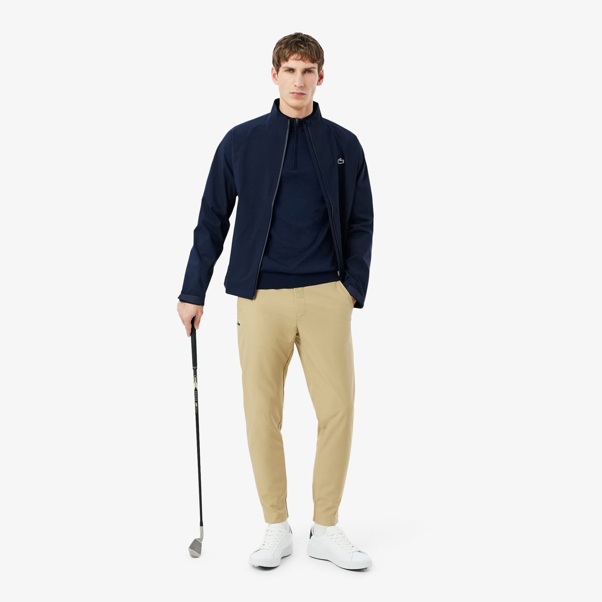 Lacoste Pull Golf quart-zip thermorégulateur Bleu Nuit