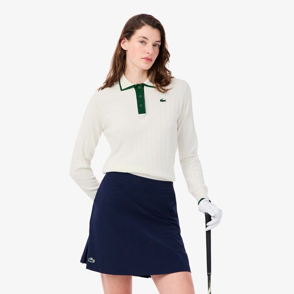 Lacoste Pull Golf Stretch Respirant Regular Fit Blanc Vert