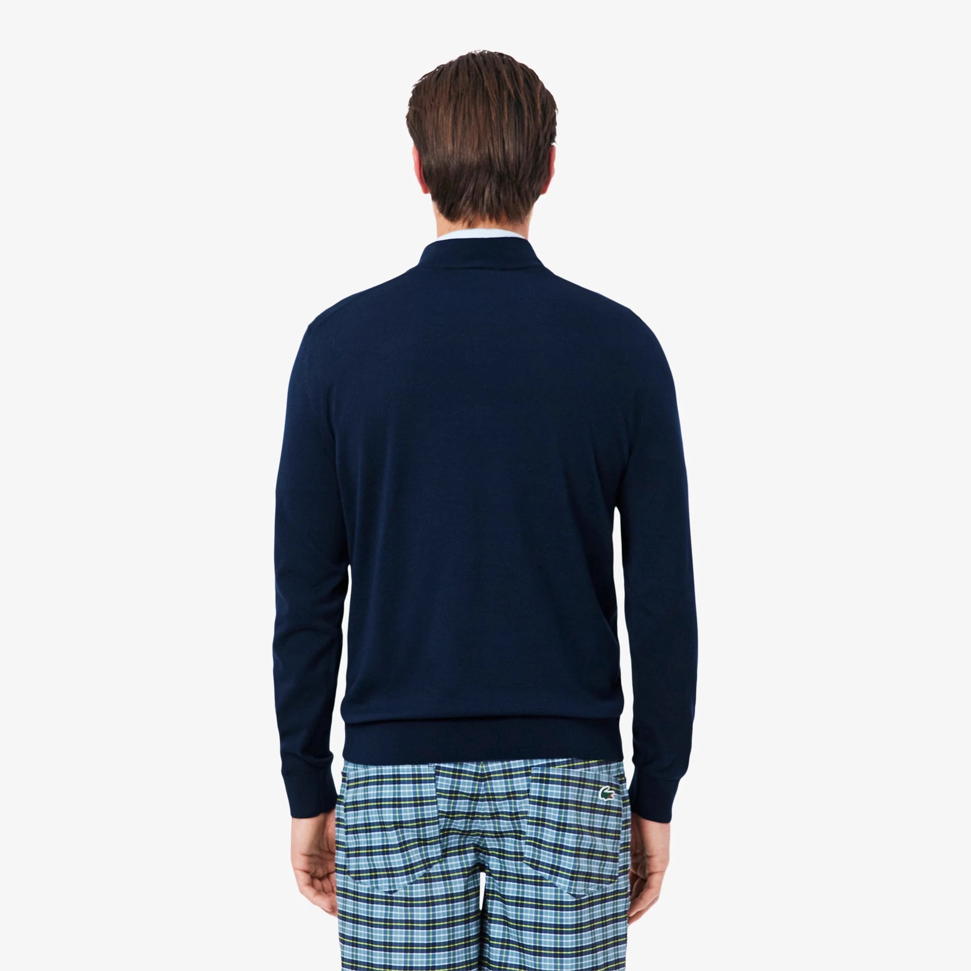 Lacoste Pull quart de zip thermorégulateur marine