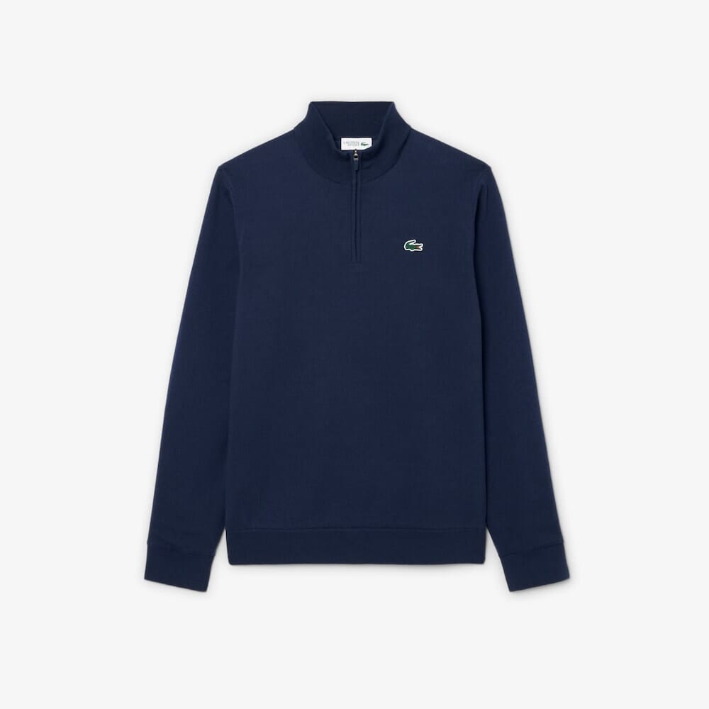 Lacoste pull quart-zip Golf Coupe vent Bleu Nuit