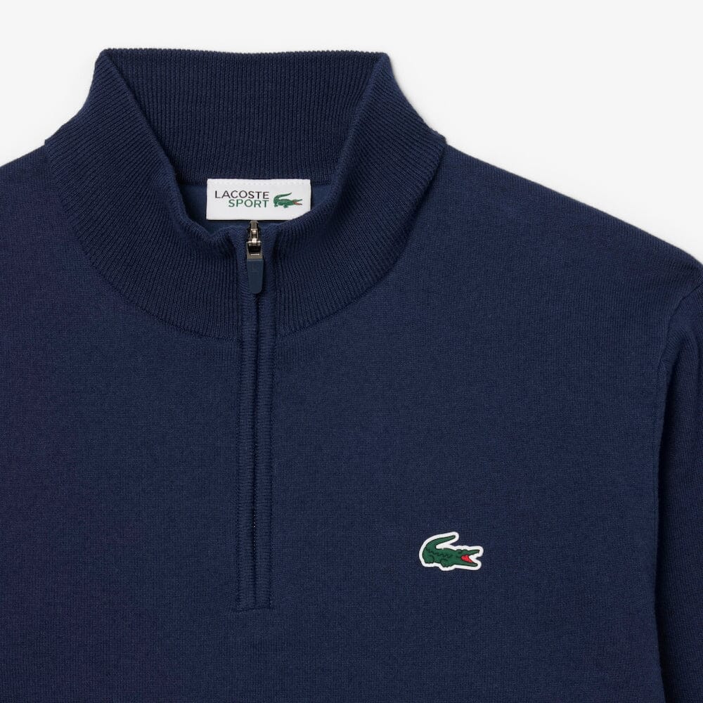 Lacoste pull quart-zip Golf Coupe vent Bleu Nuit