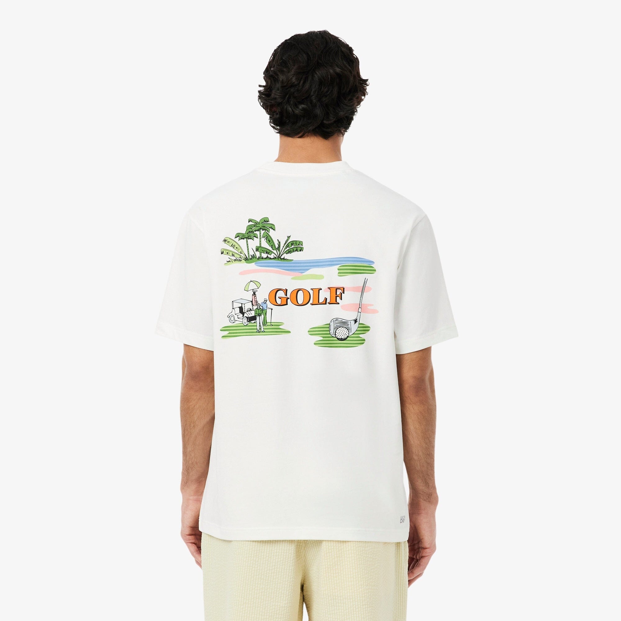Lacoste T-shirt Golf Ultra Dry Blanc Imprimé