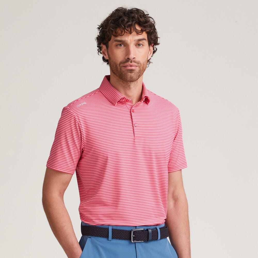 Ping Polo LANGFORD golf avec rayures Rouge Rose