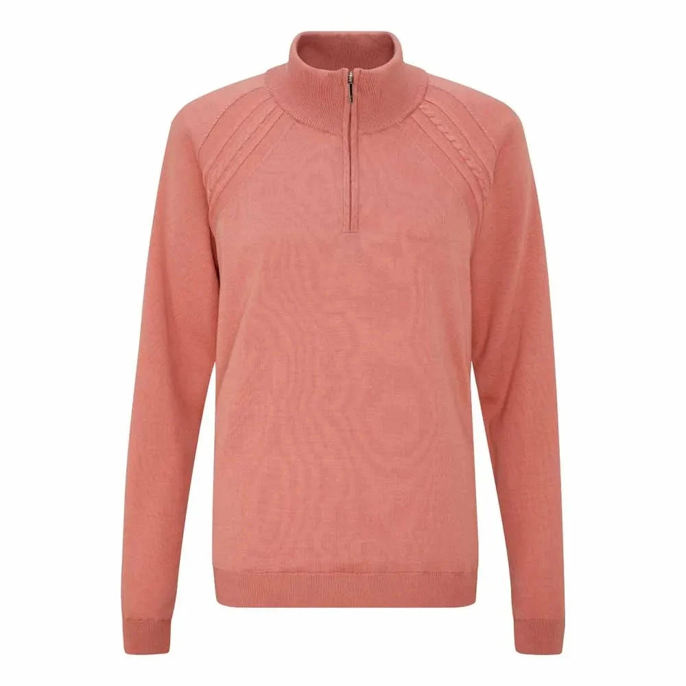 Ping Pull 1/4 Zip Melodie avec protection contre le vent rose