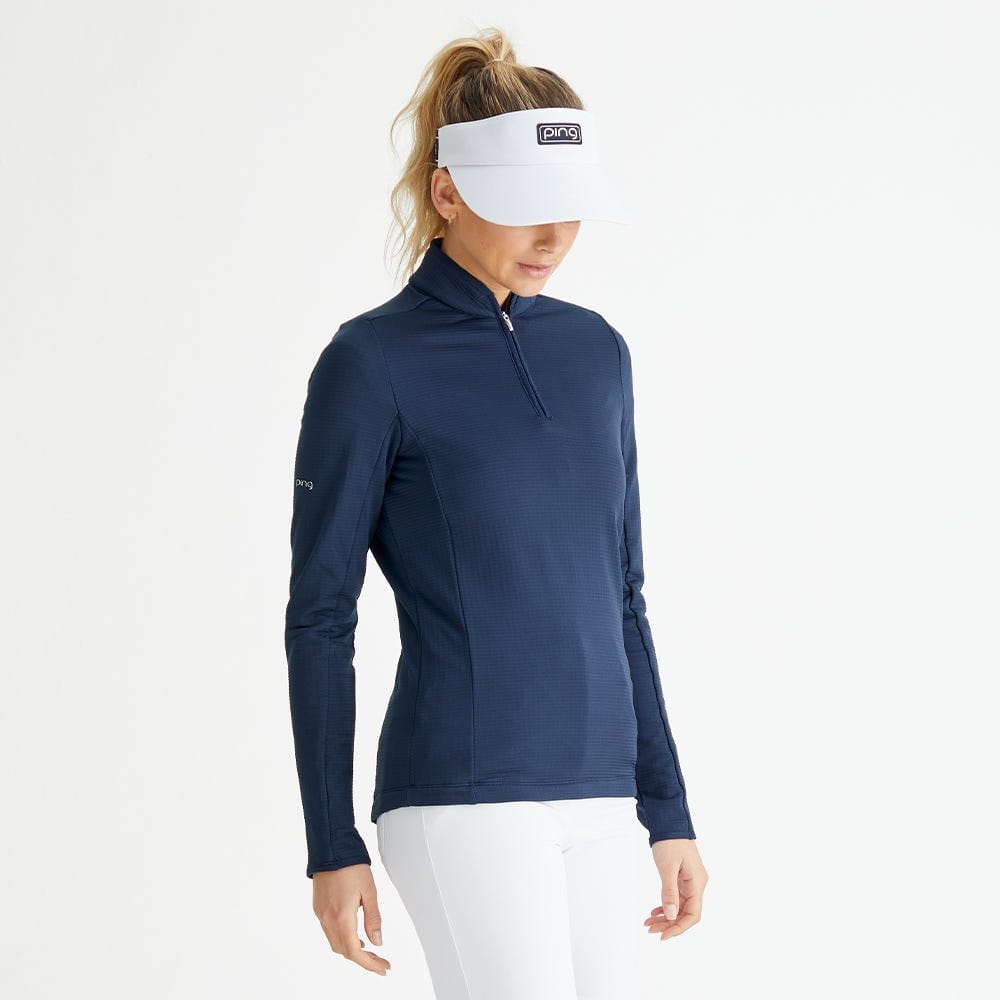 Ping Pull 1/4 Zip midlayer Abigale Bleu Marine